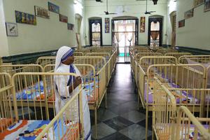 A Missionaries of Charity house is seen in Kolkata, India.