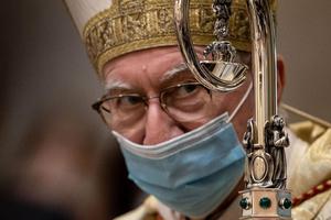 Cardinal Pietro Parolin attends an ordination ceremony at the Basilica of Sant'Eugenio in Rome, Sept. 5, 2020.