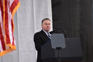 U.S. Rep. Chris Smith, R-N.J., shown speaking at the 2020 March for Life, co-wrote anti-trafficking legislation with U.S. Rep. Karen Bass, D-Calif.