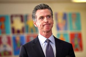 California Gov. Gavin Newsom speaks during a news conference at James Denman Middle School on Oct. 1, 2021, in San Francisco.