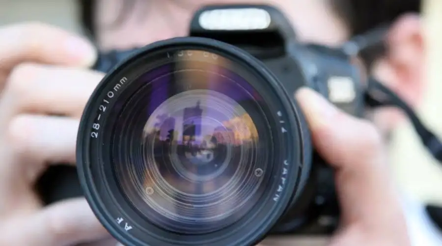 Journalist's camera.