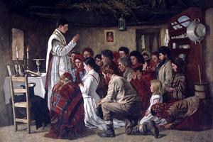Aloysius O’Kelly, “Mass in a Connemara Cabin,” 1883 Aloysius O’Kelly, “Mass in a Connemara Cabin,” 1883