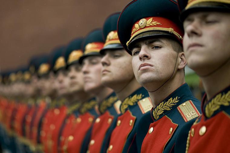 Russian Soldiers in Formal Military Wear Photo