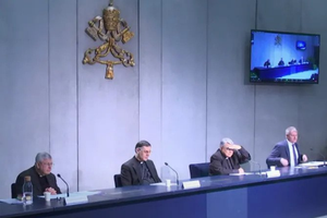 A Vatican press conference presenting the new constitution Praedicate evangelium.