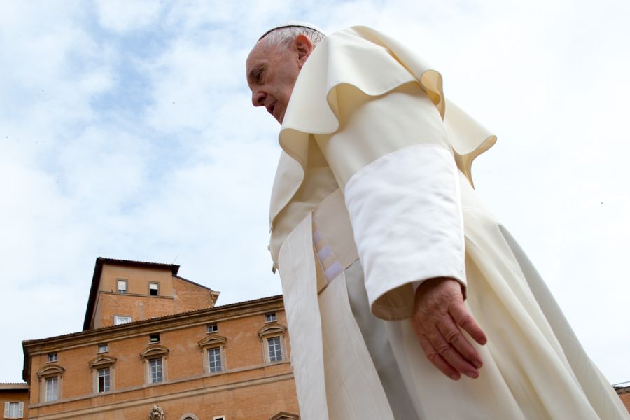 Pope Francis at the general audience in St. Peter's Square on May 23, 2018.