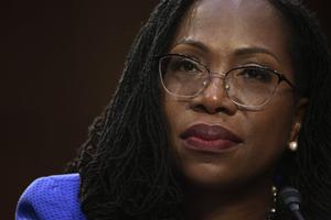 U.S. Supreme Court nominee Judge Ketanji Brown Jackson is shown during her confirmation hearing before the Senate Judiciary Committee on March 23.