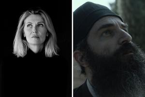 L to R: Yelena Popovic brings the story of an Orthodox saint, Nektarios, played by Aris Servetalis, to the big screen.