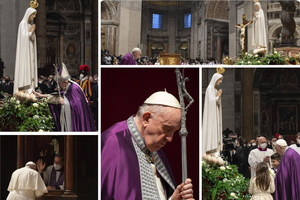 Pope Francis presided over and participated in a penance service before praying an act of consecration to the Immaculate Heart of Mary on March 25.