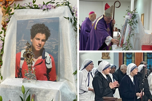 Mass at St. Rita di Cascia Church in New York concelebrated by Cardinal Timothy Dolan and Bishop Joseph Espaillot was attended by Catholic faithful including the Missionaries of Charity.