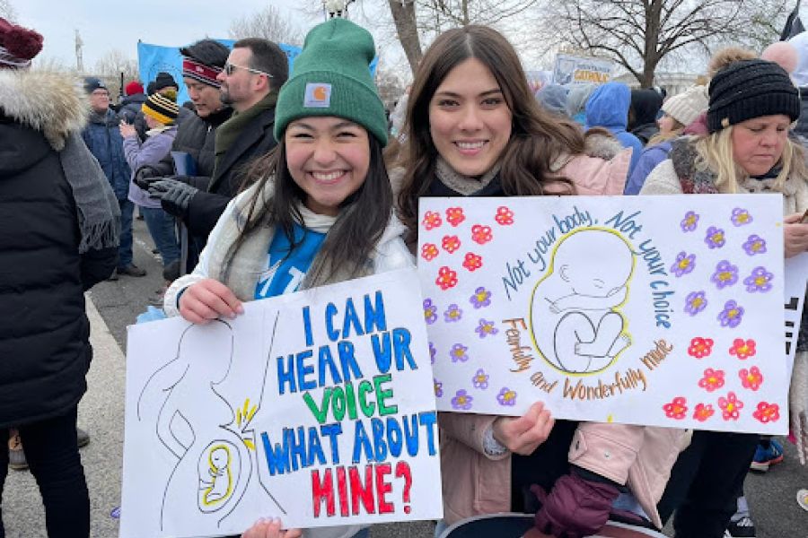 Yuni and Natalie Wu of the Lexington, Kentucky area, at the March for Life in Washington, D.C., Jan. 21, 2022.