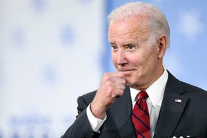 U.S. President Joe Biden speaks to employees at Lockheed Martin in Troy, Alabama, on May 3, shortly before commenting on Roe v. Wade as he boarded Air Force One.