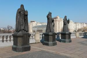 Statues of Church Fathers in Moscow Photo