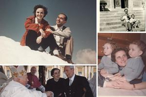 Clockwise from top left: St. Gianna and Pietro Molla lived a holy marriage and were blessed with children. Pietro is seen with Pierluigi and Mariolina, in Courmayeur, Aosta, Italy, in the summer  of 1958.&nbsp;St. Gianna enjoys motherhood. Daughter Gianna Emanuela and Pietro were honored to meet Pope St. John Paul II. St. Gianna was canonized on May 16, 2004, by John Paul II.