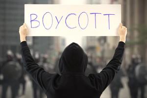 Boycott placard Boycott placard