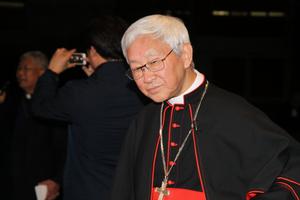 Cardinal Joseph Zen Ze-kiun is shown at the Pontifical Urbaniana University in Rome.