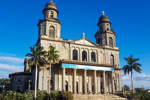Old Cathedral of Managua that was damaged by earthquake but was reconstructed , located in the centre of Managua.