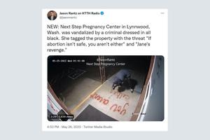 Video footage shows the incident at Next Step Pregnancy Center near Seattle.