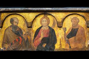 Pietro Lorenzetti, “Christ Between Sts. Peter and Paul,” ca. 1320