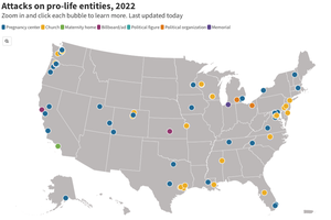 Catholic News Agency has tracked on an interactive map vandalism related to pro-abortion activism since May 2022.