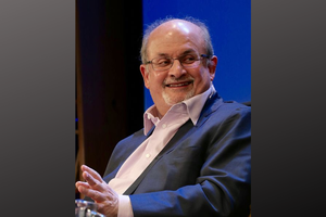 Salman Rushdie at the 2016 Hay Festival.