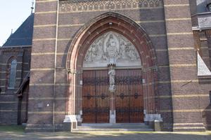 Closed doors of the Vitus Church in Hilversum, Netherlands. Closed doors of the Vitus Church in Hilversum, Netherlands.