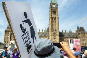 A pro-life protester holds a sign on Parliament Hill ahead of the National March for Life in Ottawa, Ontario, on May 12, 2022.
A pro-life protester holds a sign on Parliament Hill ahead of the National March for Life in Ottawa, Ontario, on May 12, 2022.