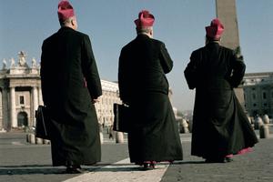 Second Vatican Council: Cardinals leaving St. Peter's Basilica. Second Vatican Council: Cardinals leaving St. Peter's Basilica.