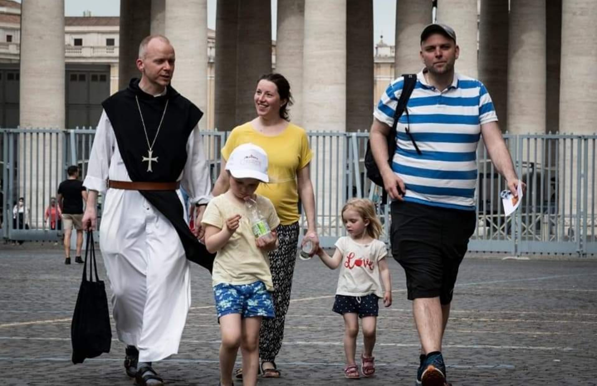 Bishop Erik Varden accompanies a Norwegian family at the World Meeting of Families.