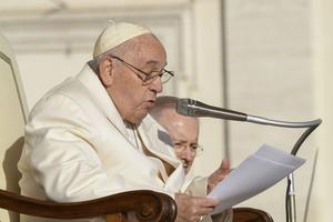 Pope Francis speaking at the general audience on St. Peter's Square at the Vatican, Nov. 30, 2022 Pope Francis speaking at the general audience on St. Peter's Square at the Vatican, Nov. 30, 2022