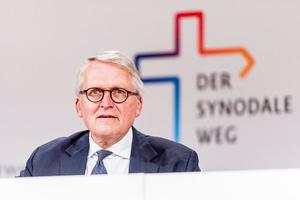 Thomas Sternberg speaking at a press conference for the German "Synodal Way" on Sept. 30, 2021, in Frankfurt. Thomas Sternberg speaking at a press conference for the German "Synodal Way" on Sept. 30, 2021, in Frankfurt.