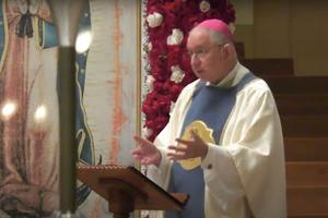 Archbishop José H. Gomez of Los Angeles speaks at the Cathedral of Our Lady of the Angels on the feast day of Our Lady of Guadalupe, Dec. 12, 2022.