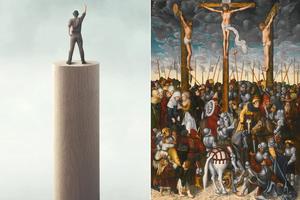 LEFT: “Success” by fran_kie. RIGHT: Lucas Cranach the Younger (1515-1586), “Crucifixion.”