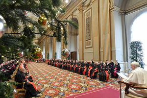 Pope Francis speaking to the Roman Curia at the Vatican, Dec. 22, 2022 Pope Francis speaking to the Roman Curia at the Vatican, Dec. 22, 2022
