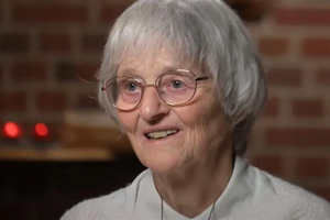 Eighty-three-year-old Sister Bernadette Moriau of France speaks about her miraculous cure following her visit to the Sanctuary of Our Lady of Lourdes, Dec. 18, 2022.