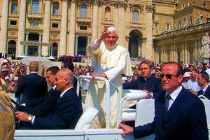Pope Benedict XVI in St. Peter's Square, Rome in 2007.