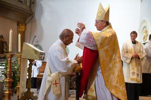 The ordination of Dr. Michael Nazir-Ali to the Catholic priesthood in London, England, Oct. 30, 2021.