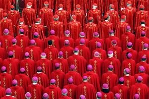 Cardinals and bishops attend Thursday’s funeral Mass for Pope Emeritus Benedict XVI in St. Peter's Square at the Vatican.