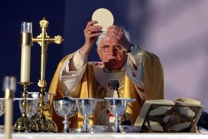 Pope Benedict XVI presides over a Celebration of Mass in Bellahouston Park, Glasgow, in Scotland on September 16, 2010. 