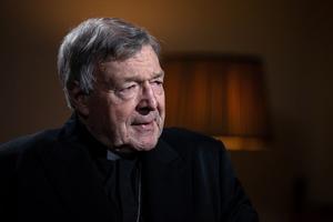 Cardinal George Pell gives an interview to EWTN News at his home in Rome in December 2020.