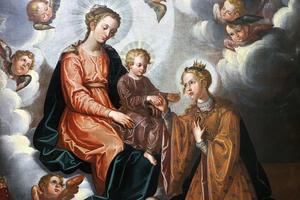 Francisco Pacheco, “Christ Gives a Ring to St. Agnes” ca. 1628