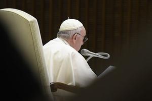 Pope Francis speaking at the general audience at the Vatican, Dec. 21, 2022.