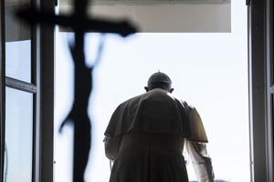 Pope Francis prays for peace in the Holy Land at the end of his Angelus address on Jan. 29. Pope Francis prays for peace in the Holy Land at the end of his Angelus address on Jan. 29.