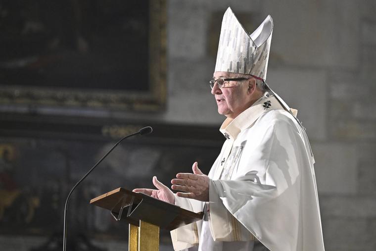 Archbishop Jan Graubner of Prague is shown Jan. 22 celebrating Mass to mark the 30th anniversary of the independent Czech Republic, in Prague's St. Vitus Cathedral.