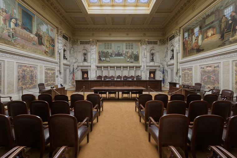 The Wisconsin State Supreme Court courtroom in Madison