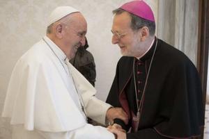 Archbishop Claudio Gugerotti with Pope Francis