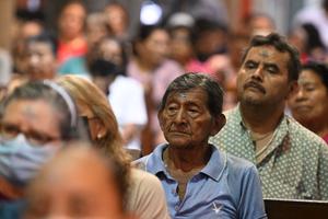 Salvadorans gather for Ash Wednesday Mass at El Calvario parish in San Salvador on Feb. 22.