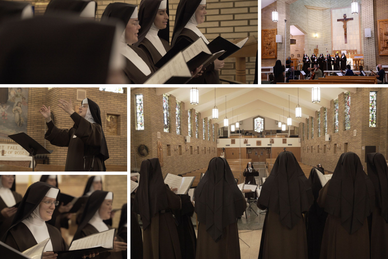 ‘We are inviting you to step inside our chapel and listen and join your hearts to ours that vibrate in praise and worship of Jesus in the Blessed Sacrament. Even the soft jingling of our rosary beads adds to the flavor of what you’d hear!’ says Sister Gianna Heinemann, the community’s music director.