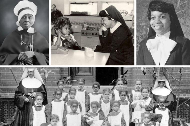 Clockwise from top left: Mother Mary Elizabeth Lange and Sister Brenda Cherry attest to the long legacy of teaching by the Oblate Sisters of Providence.