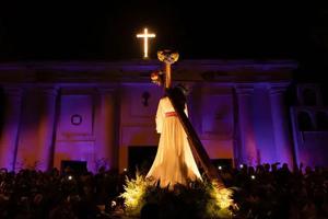 The Way of the Cross is underway in a parish of the Archdiocese of Managua, Nicaragua.