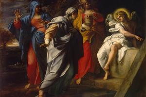 Holy women at Christ's tomb. 